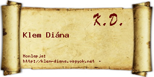 Klem Diána névjegykártya